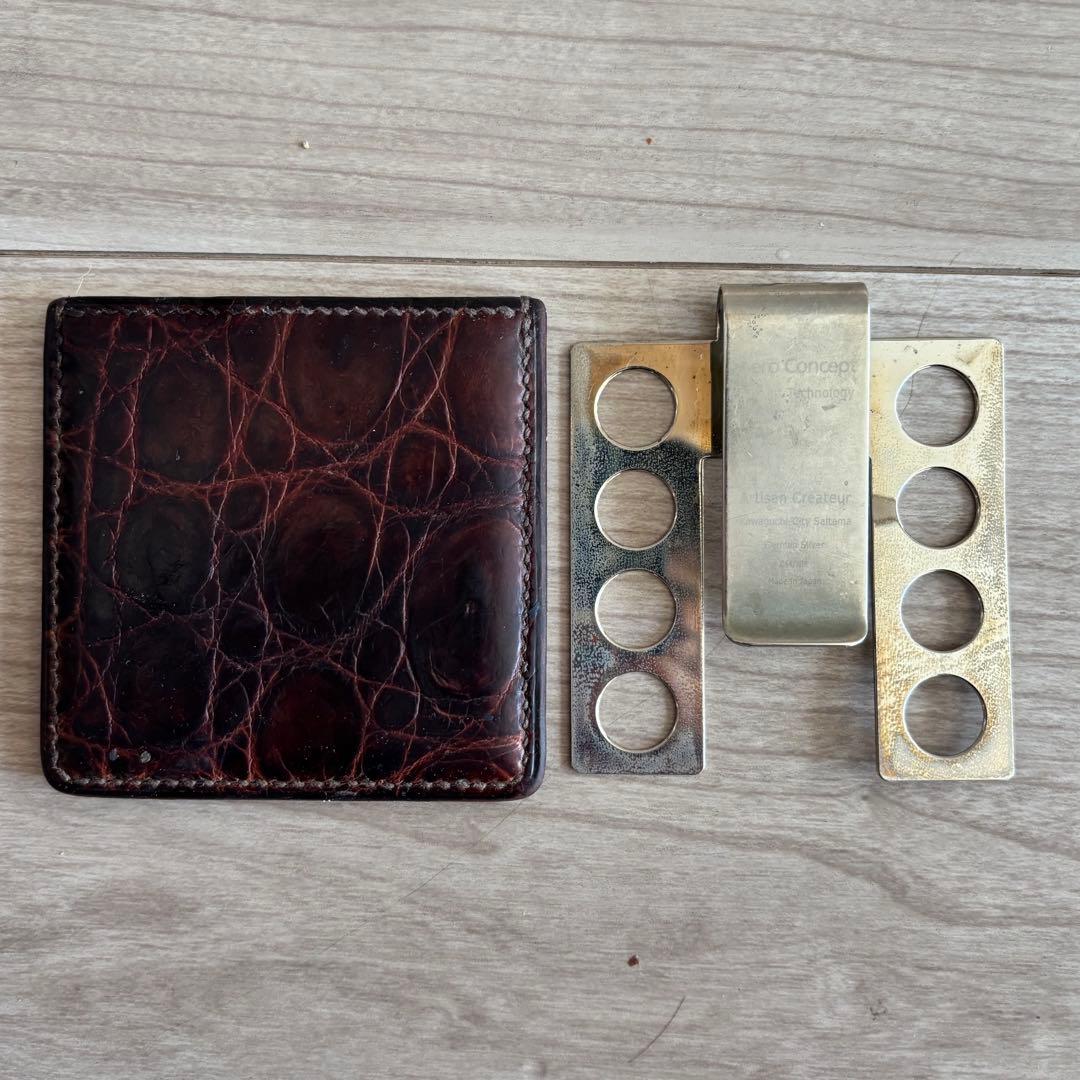 エアロコンセプト AERO CONCEPT マネークリップ クロコダイル 本革