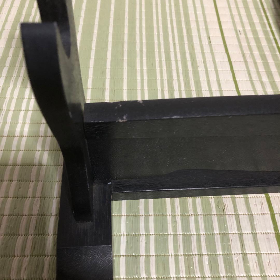 刀台　刀掛け　台座　飾り台　木製　刀立て　刀置き　模造刀置き　水牛の角置　唐木風