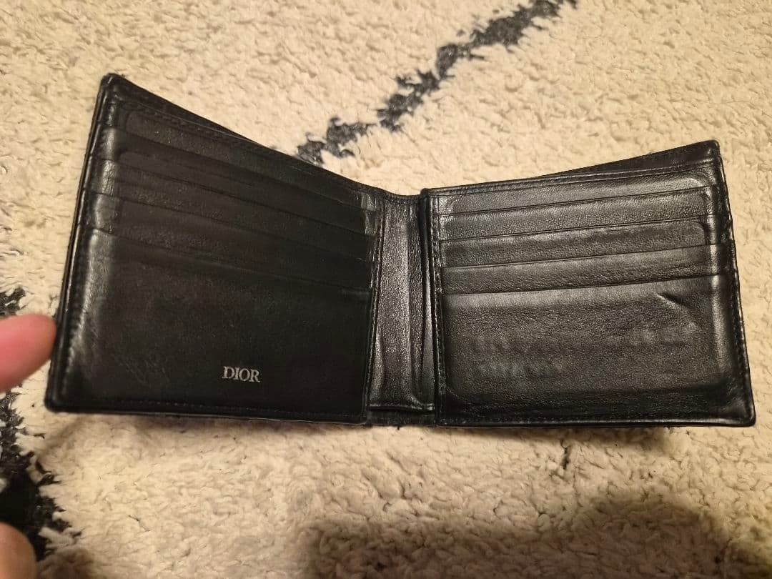 Dior ブラック オブリーク　二つ折り財布