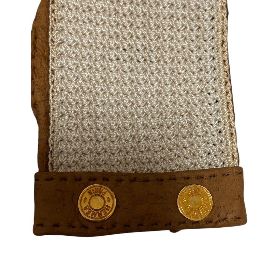 HERMES エルメス 手袋 グローブ レザー×ニット 箱あり 美品 サイズ7