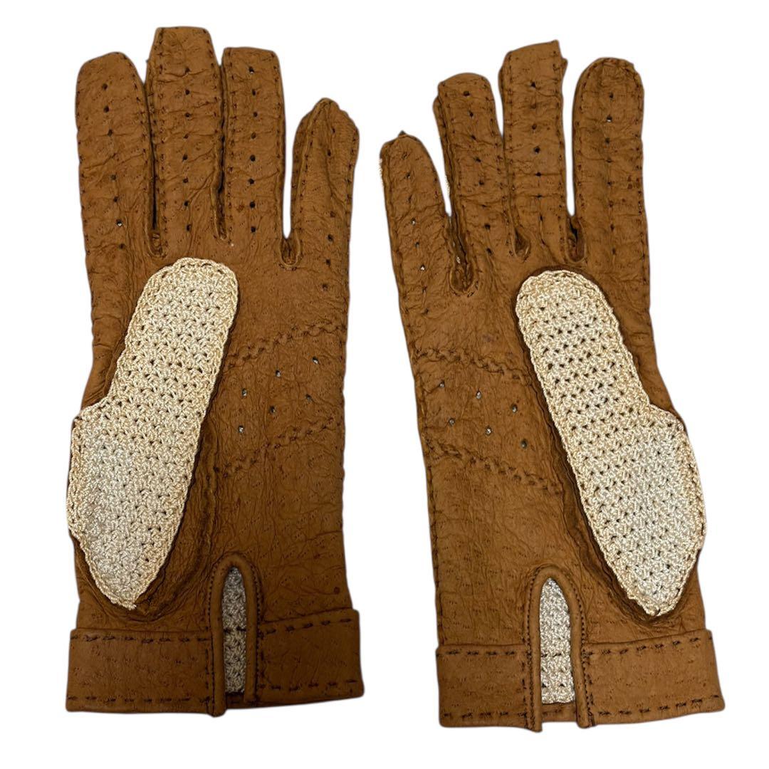 HERMES エルメス 手袋 グローブ レザー×ニット 箱あり 美品 サイズ7