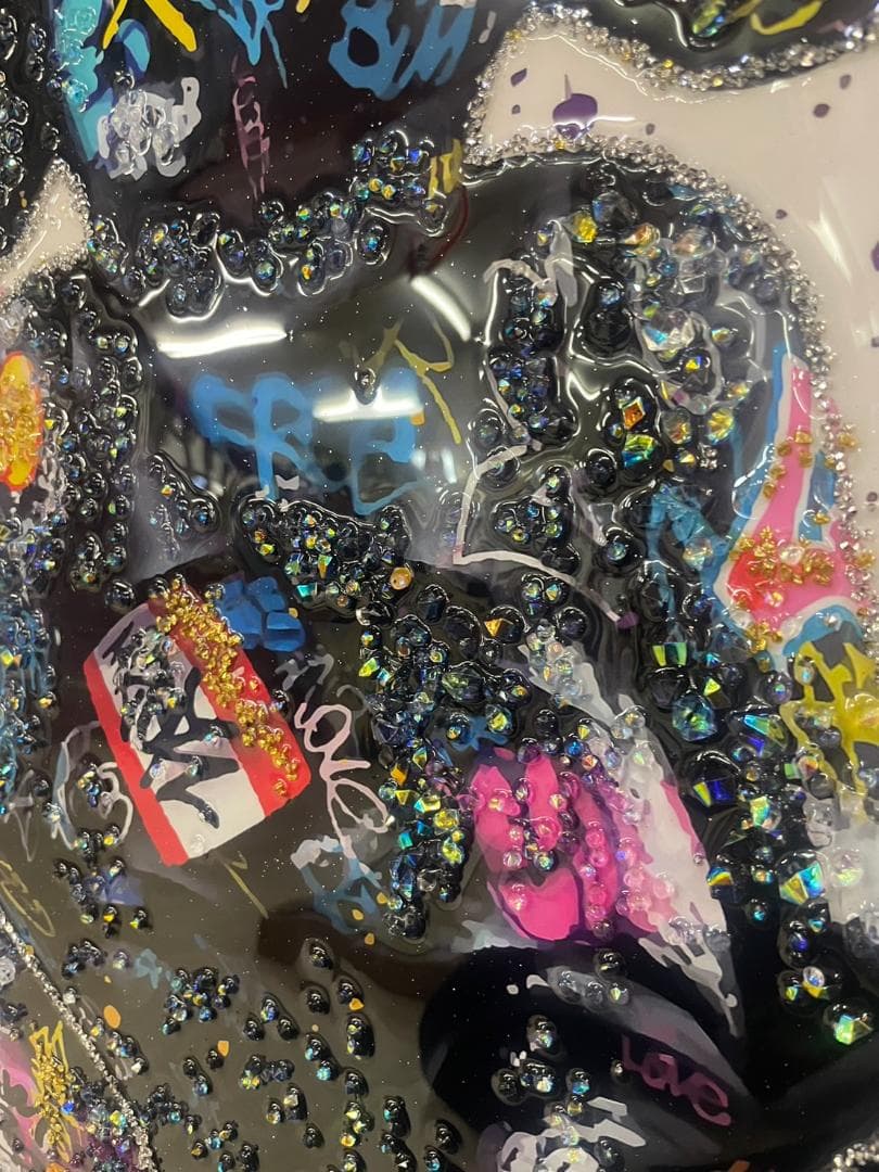 水晶絵　アートパネル　クリスタル　立体　絵画　アート　キラキラ　絵　額絵　壁掛け