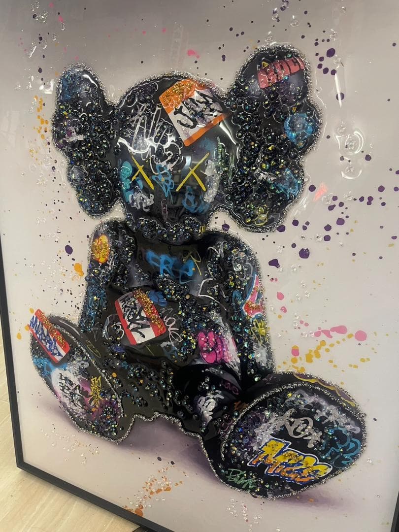 水晶絵　アートパネル　クリスタル　立体　絵画　アート　キラキラ　絵　額絵　壁掛け