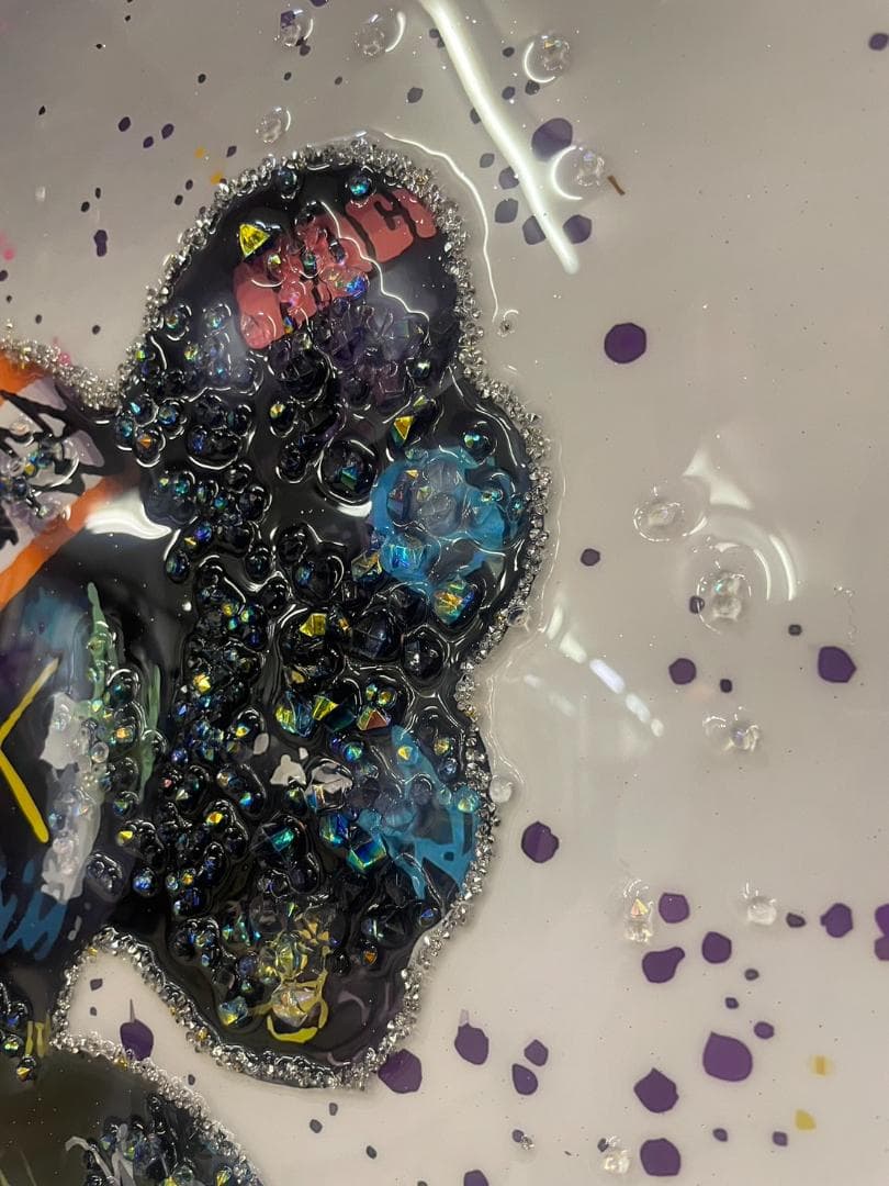 水晶絵　アートパネル　クリスタル　立体　絵画　アート　キラキラ　絵　額絵　壁掛け