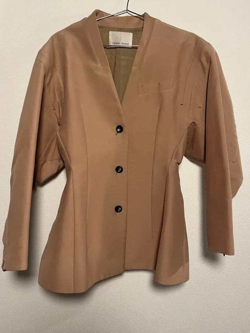 yohei ohnoベージュ ノーカラージャケット