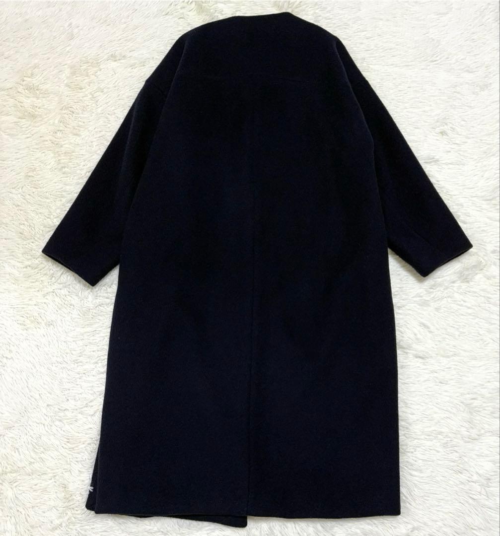 Deuxieme Classe ビーバーコート　ネイビー　ロング　ウール