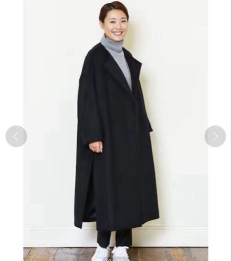 Deuxieme Classe ビーバーコート　ネイビー　ロング　ウール