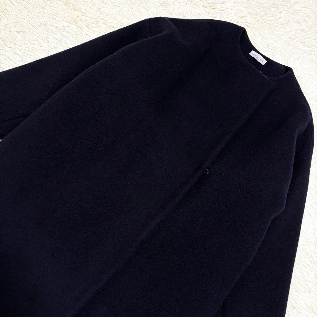 Deuxieme Classe ビーバーコート　ネイビー　ロング　ウール