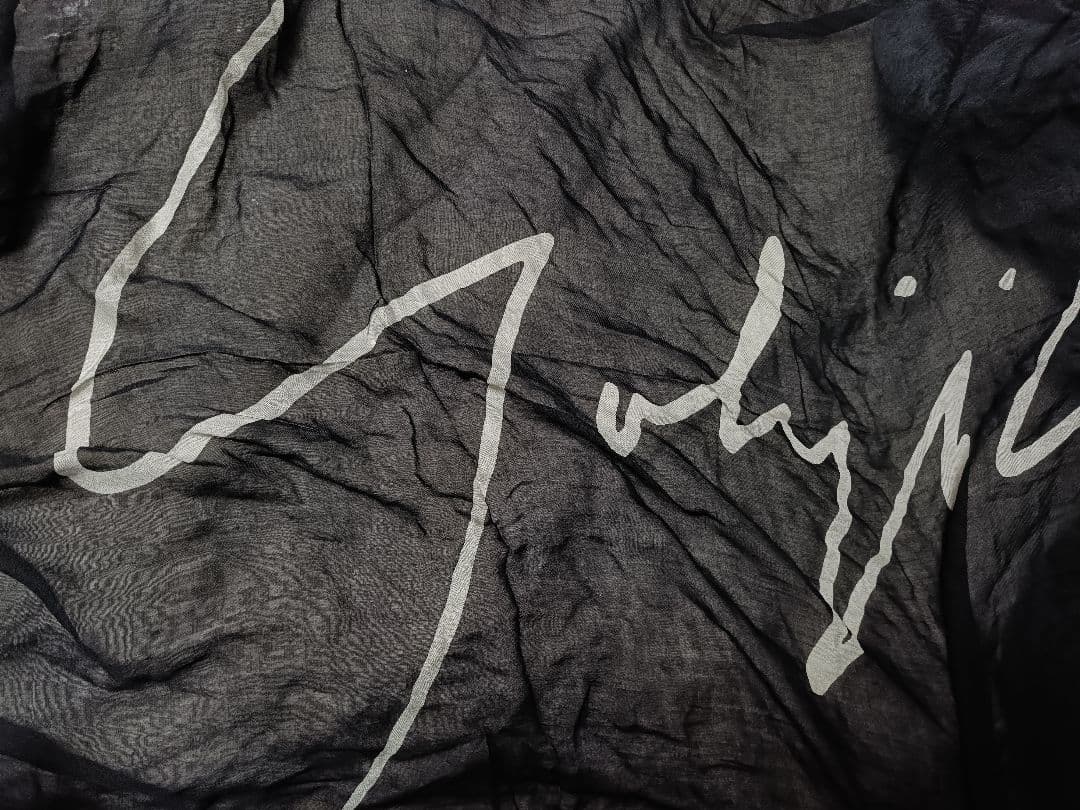 ヨウジヤマモト シグネチャー　抜染　薄手ストール　シルク