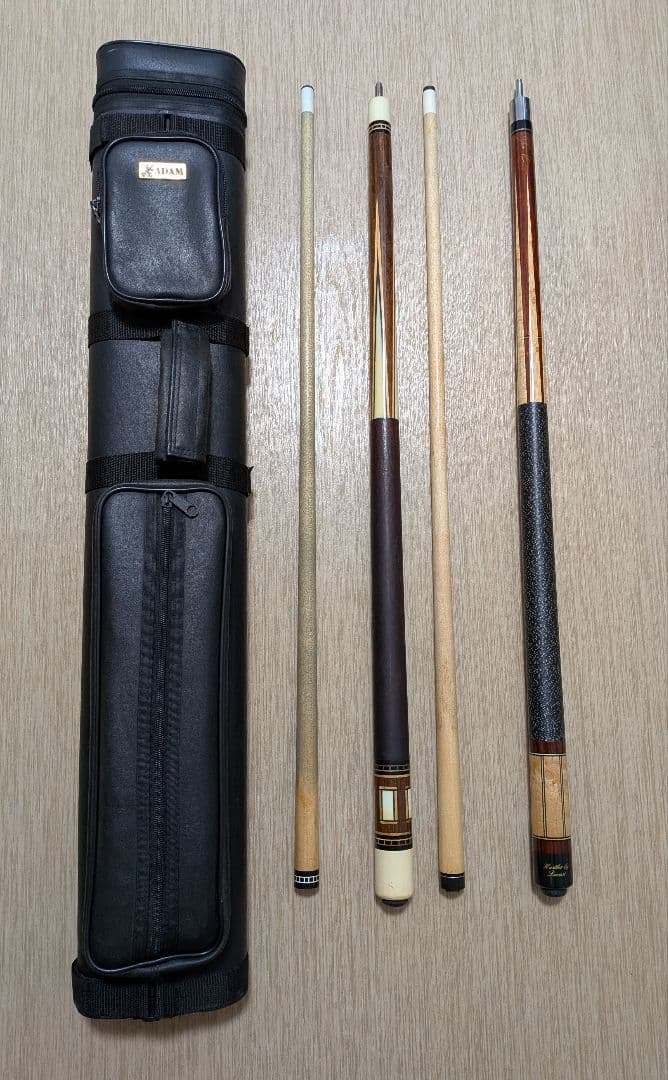 ビリヤードキュー2本とケースセット