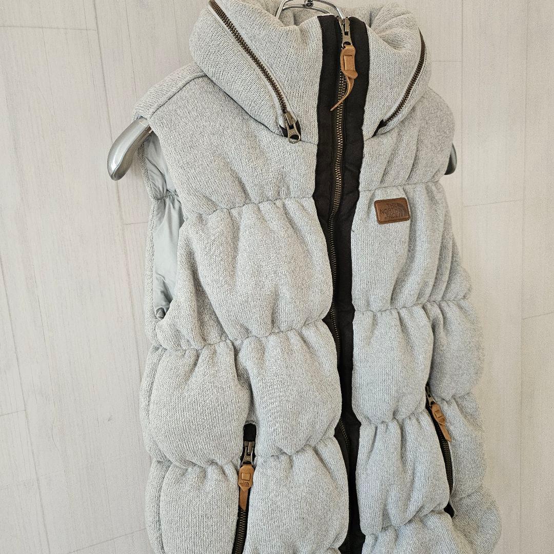 【希少】ノースフェイス　ダウンベスト　ライトグレー レディース L