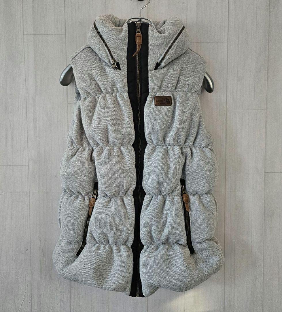 【希少】ノースフェイス　ダウンベスト　ライトグレー レディース L