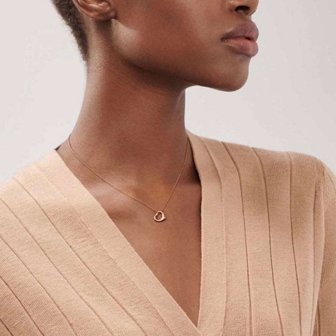 ティファニー ネックレス ダイヤモンド ローズゴールド　18K