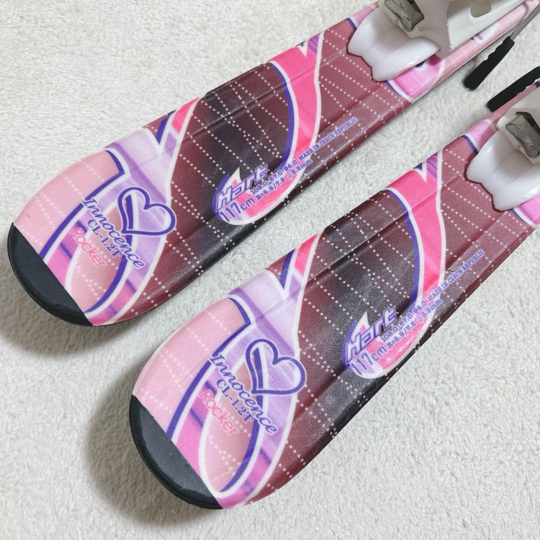 HART ジュニアスキー 117cmビンディング ストック 3点セット 女の子