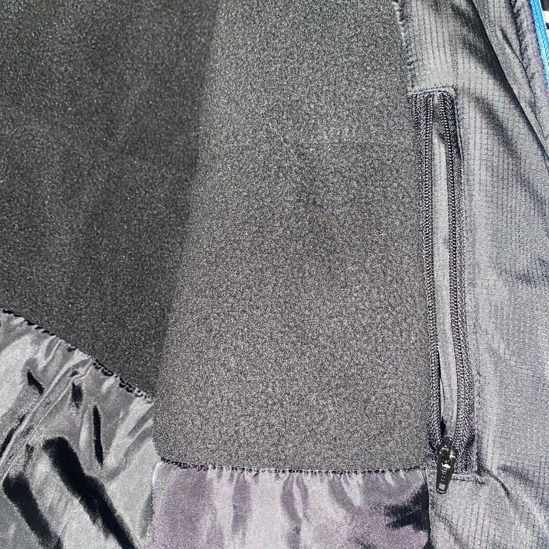 ルースイソンブラ　中綿　ジャケット　裏起毛　帽子付き　黒青　S