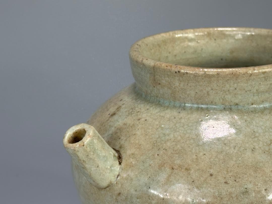 韓国美術　李朝時代　青白磁　白磁　青磁　壺　古物保証　時代物　朝鮮古美術