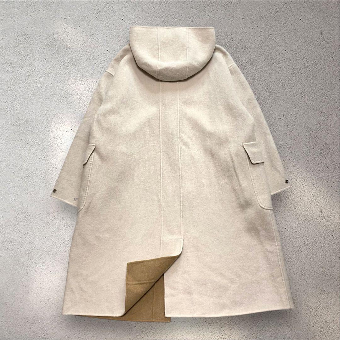 美品✨DoCLASSE カシミヤ混ウールリバー ダッフルコート　ベージュ　L
