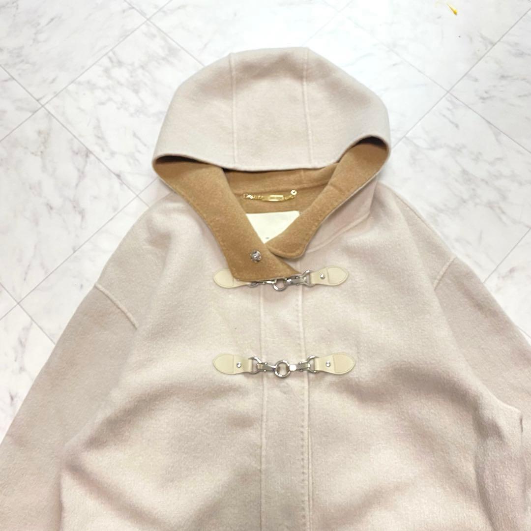 美品✨DoCLASSE カシミヤ混ウールリバー ダッフルコート　ベージュ　L