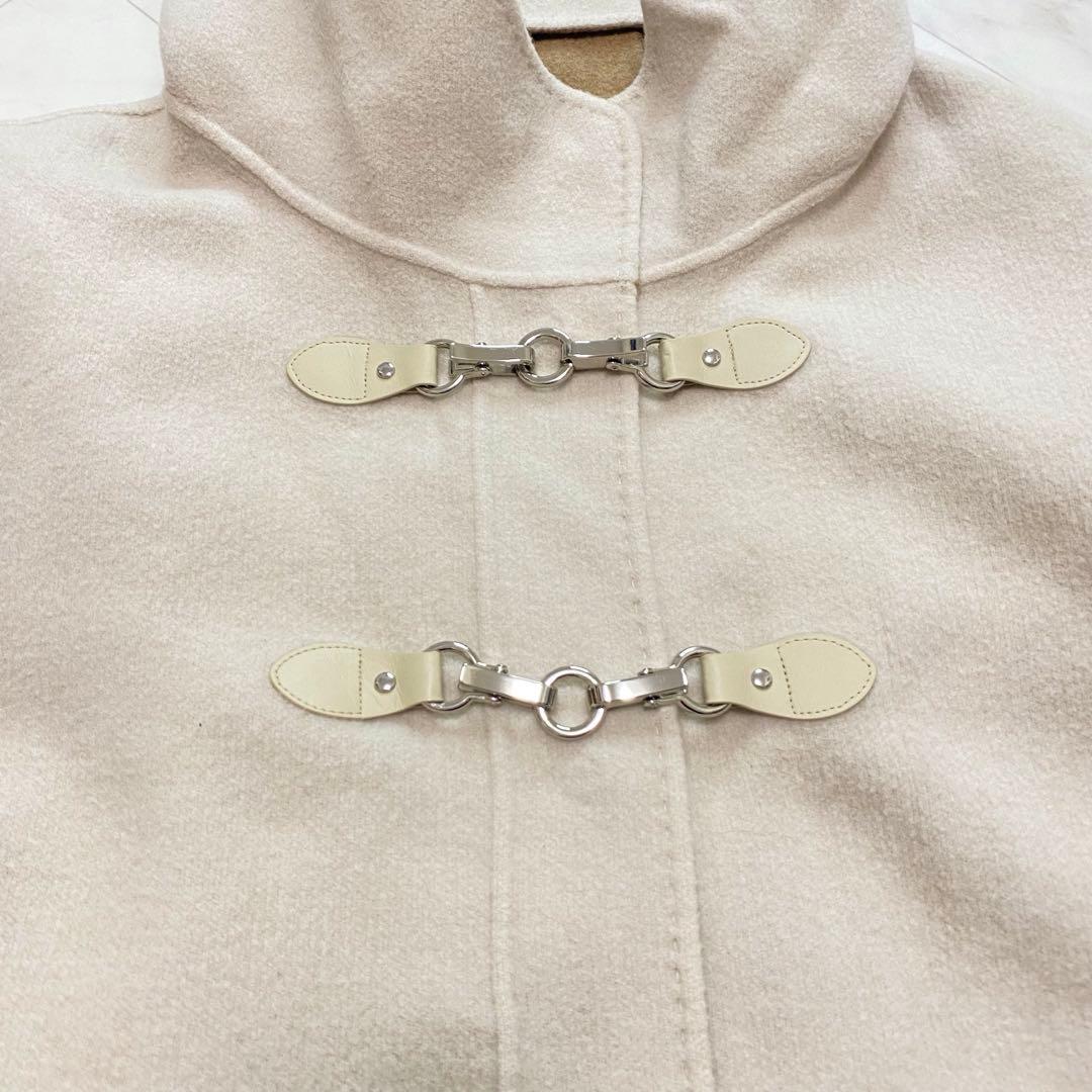 美品✨DoCLASSE カシミヤ混ウールリバー ダッフルコート　ベージュ　L