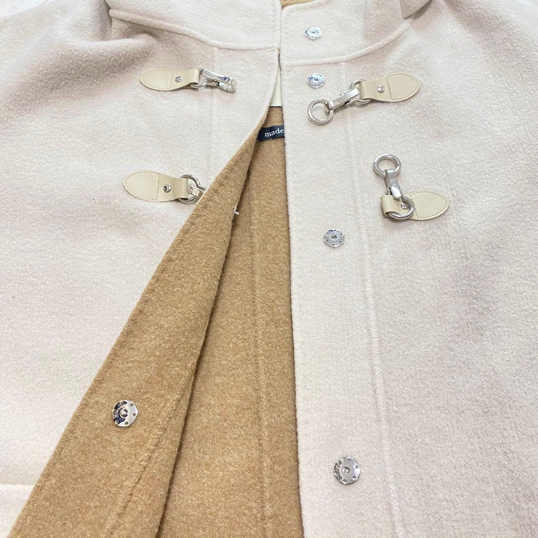 美品✨DoCLASSE カシミヤ混ウールリバー ダッフルコート　ベージュ　L