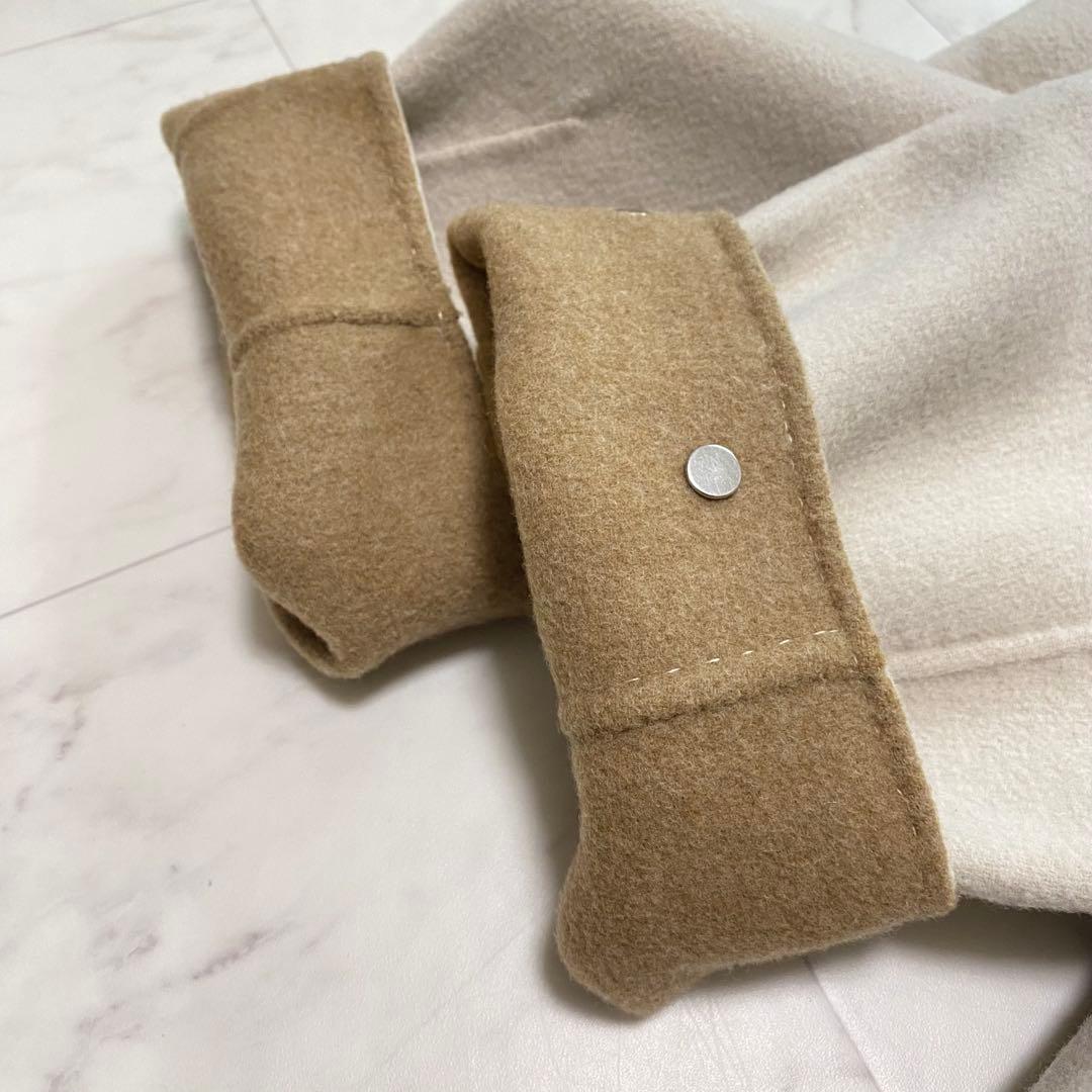 美品✨DoCLASSE カシミヤ混ウールリバー ダッフルコート　ベージュ　L