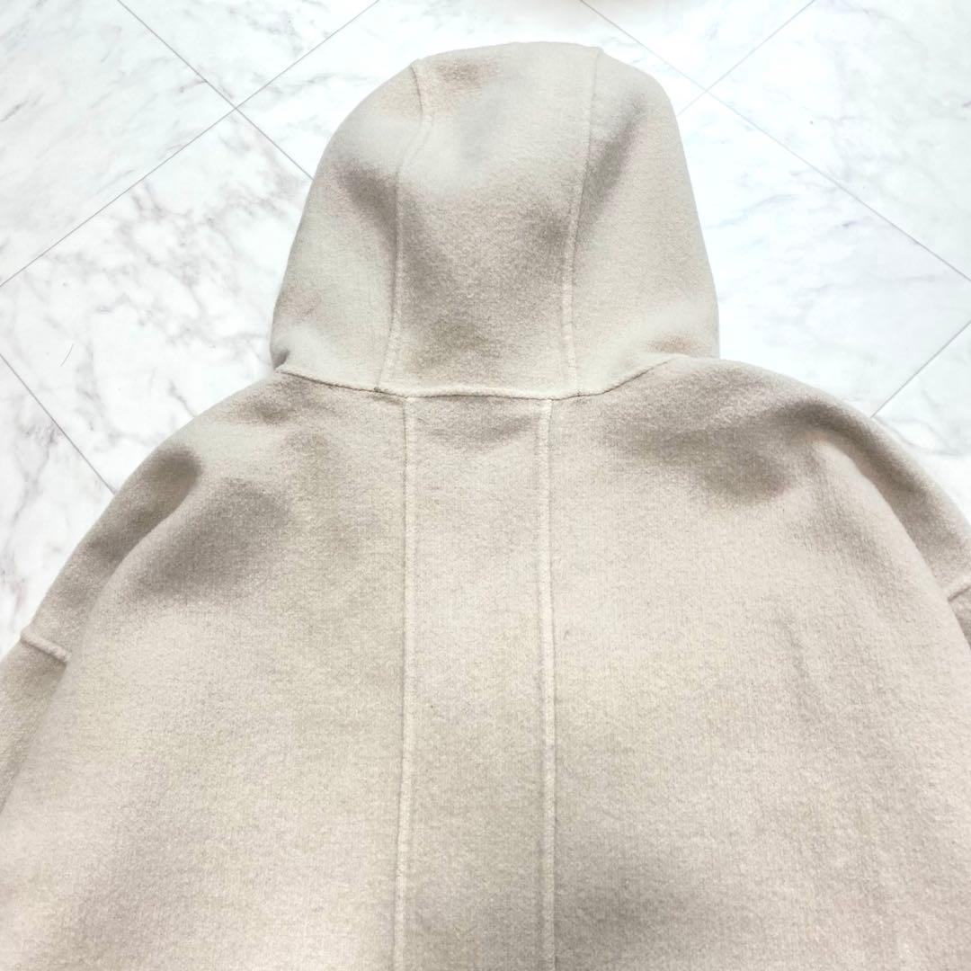 美品✨DoCLASSE カシミヤ混ウールリバー ダッフルコート　ベージュ　L