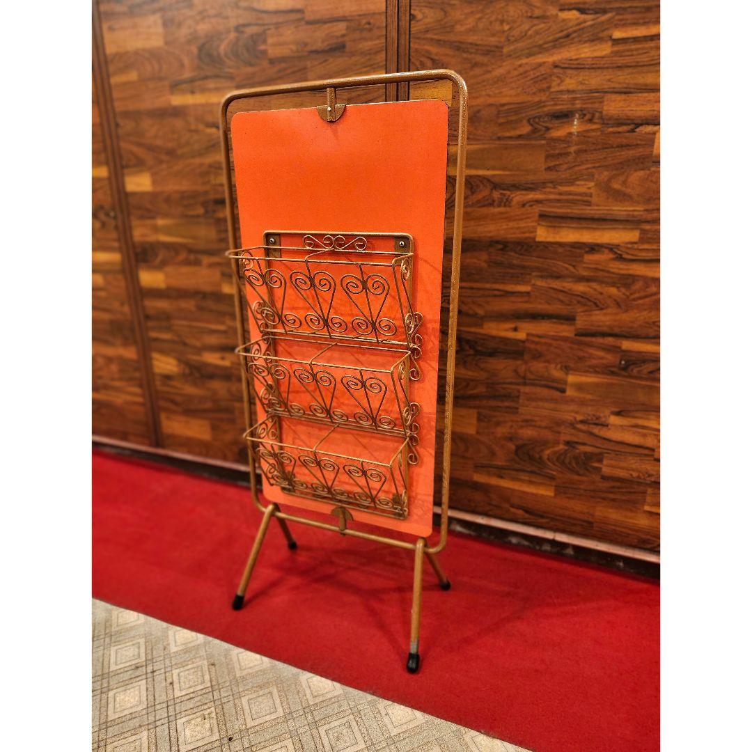 レトロ 金属製 回転式 両面 スリッパラック 飾り棚 家具 古道具