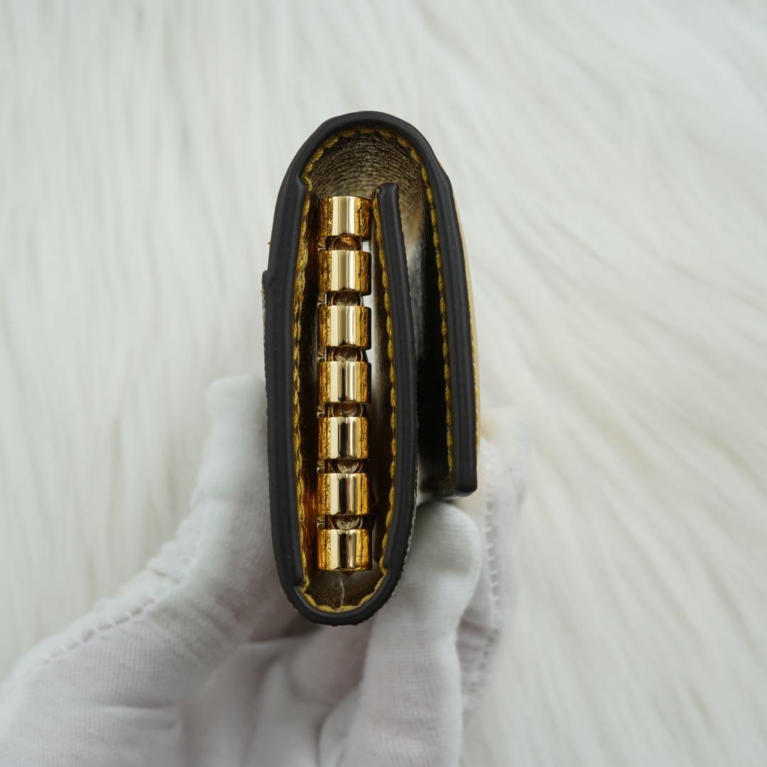 未使用品　箱付き　GUCCI グッチ　キーケース　GG柄　マーモント　ゴールド