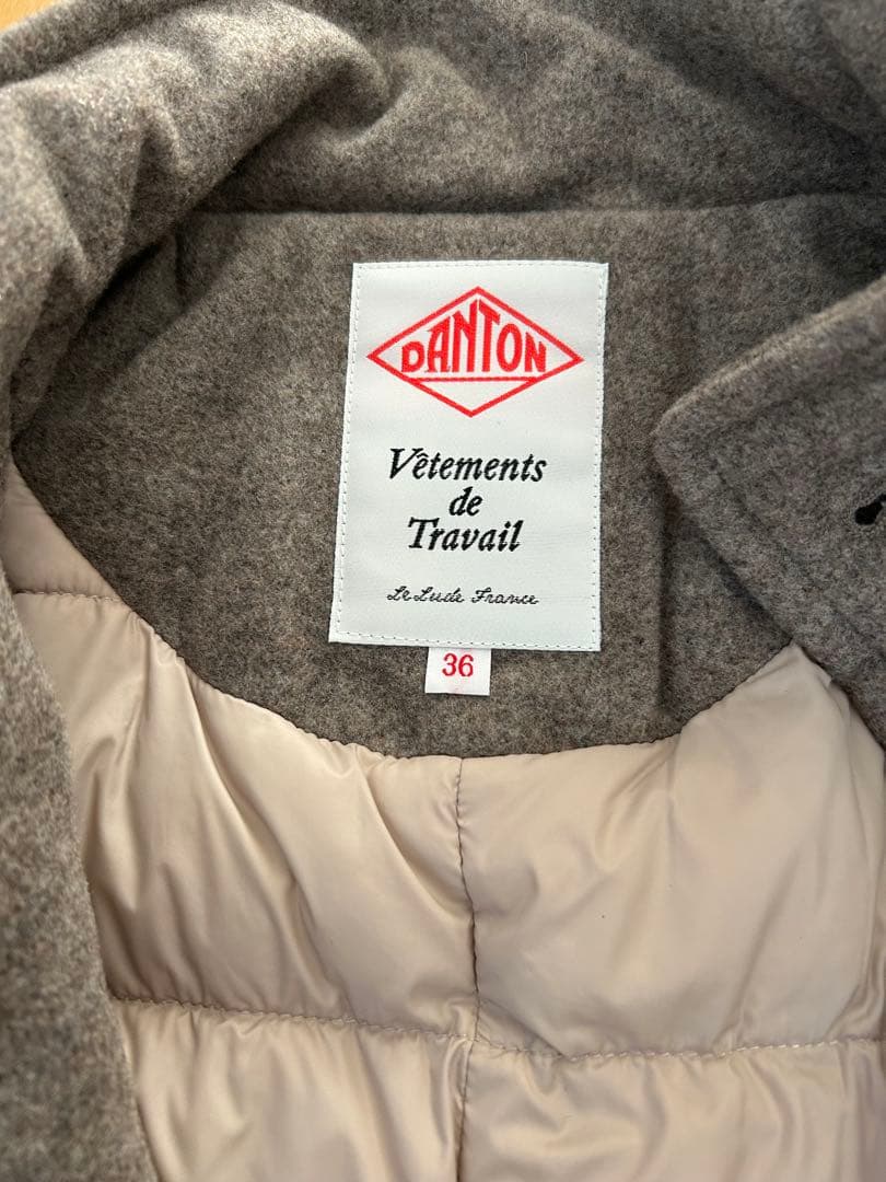 美品ダントンDANTON レイビームス別注　スタンドカラーモッサダウンコート36