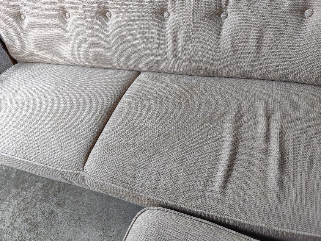 【カリモク】コロニアル2Pソファ＋オットマン