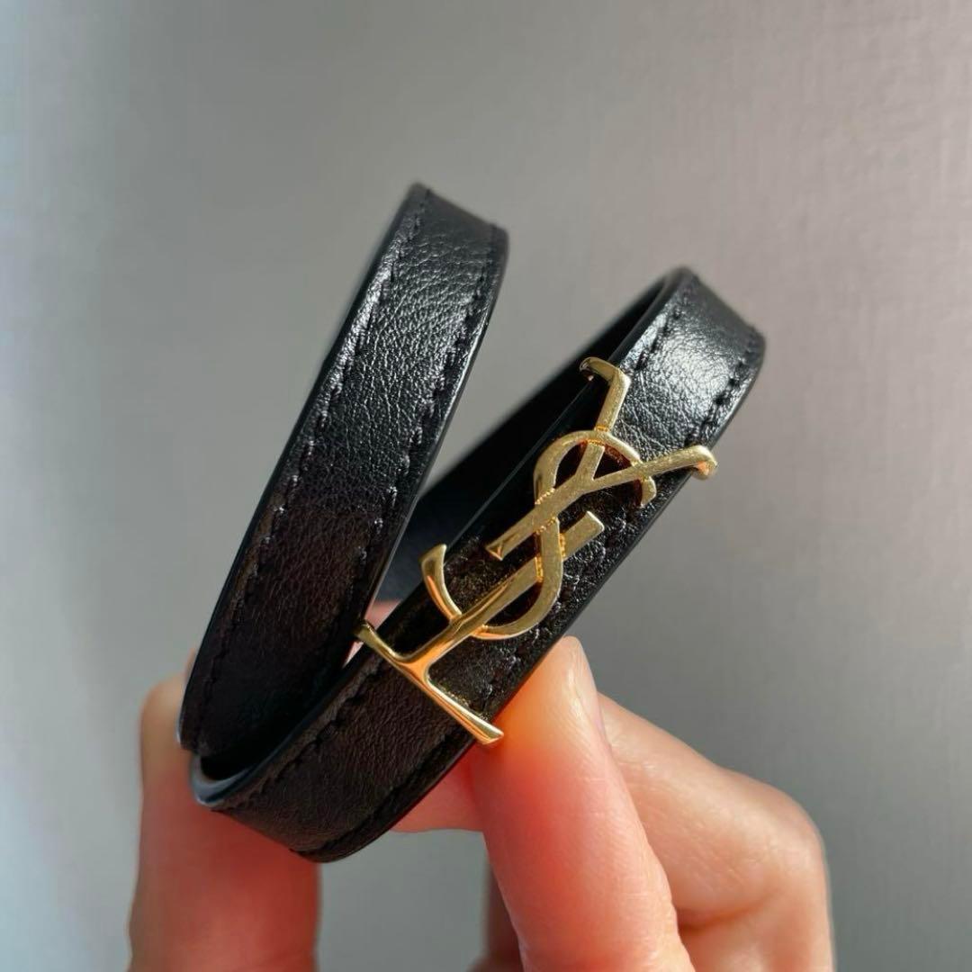 美品 SAINT LAURENT オピウム ダブルラップ ブレスレット