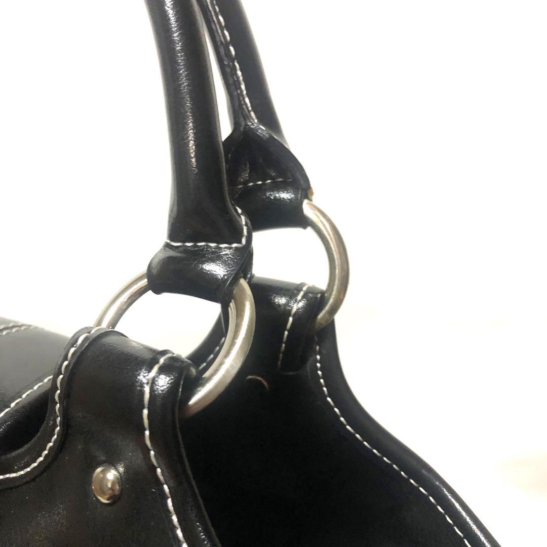 【未使用級　皇室御用達】濱野 ハンドバッグ 籠バッグ レザー×編み込み ブラック