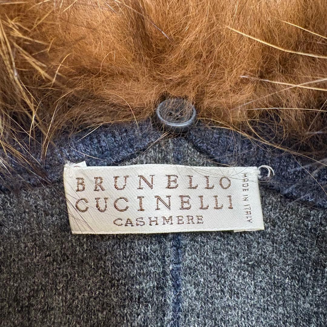 未使用品 BRUNELLO CUCINELLI カシミヤ100 ポンチョ ファー