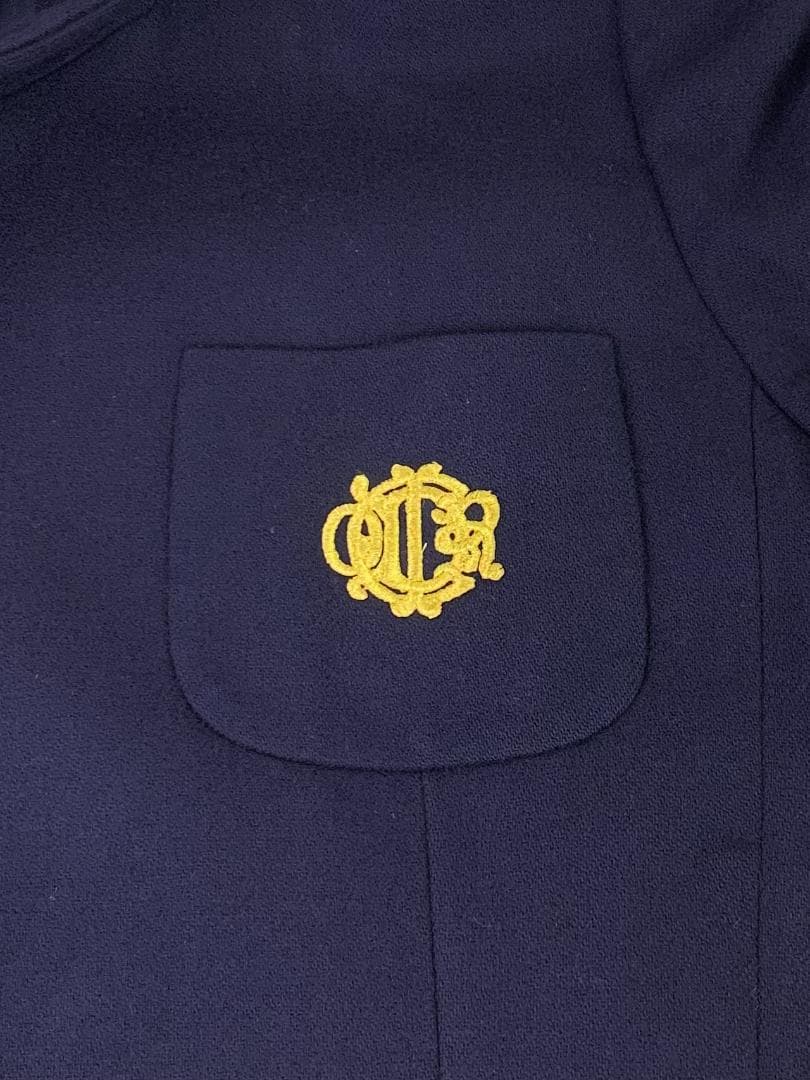 クリスチャンディオール 紺 ブレザー ジャケット 旧ロゴ ワッペン