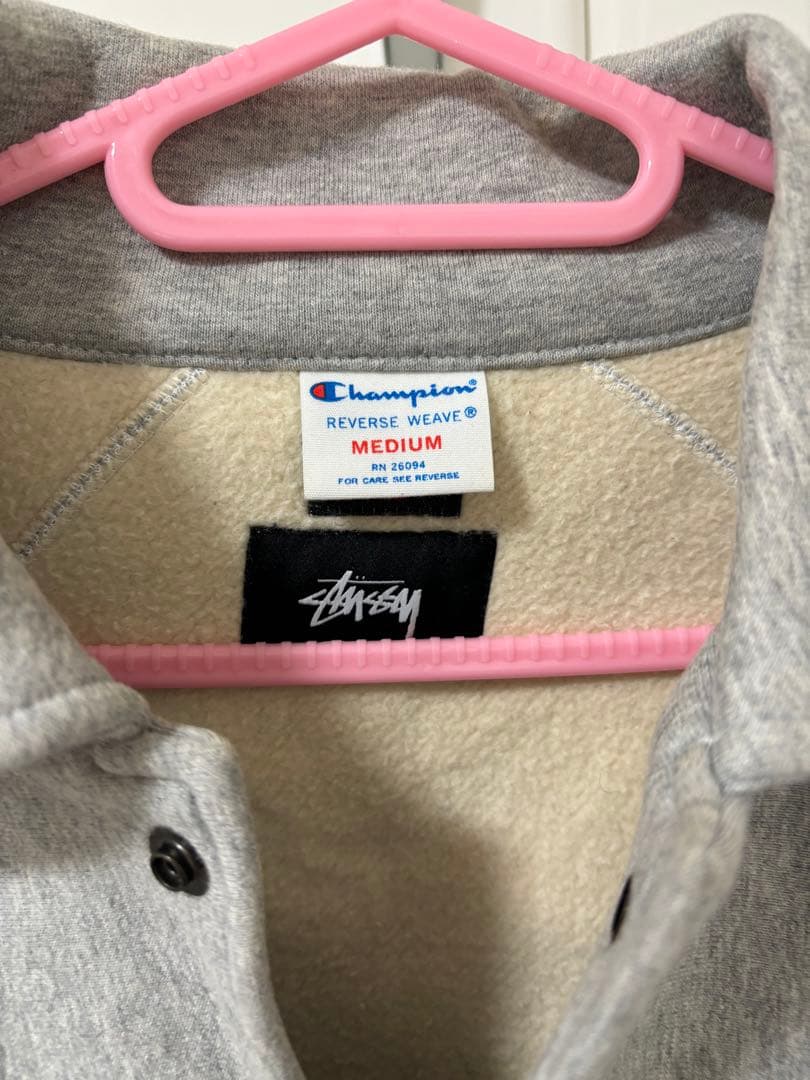 STUSSY×Championビッグプリントカバーオール　ステューシー　リバース