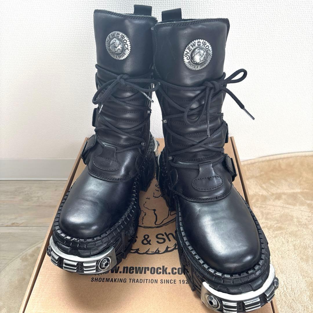 M-WALL1473-S3 / プレート / 厚底ブーツ /本革NEW ROCK