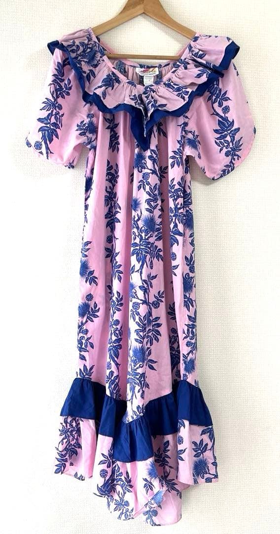 【ヴィンテージ】ハワイアンドレス　ムームー　made in Hawaii USA