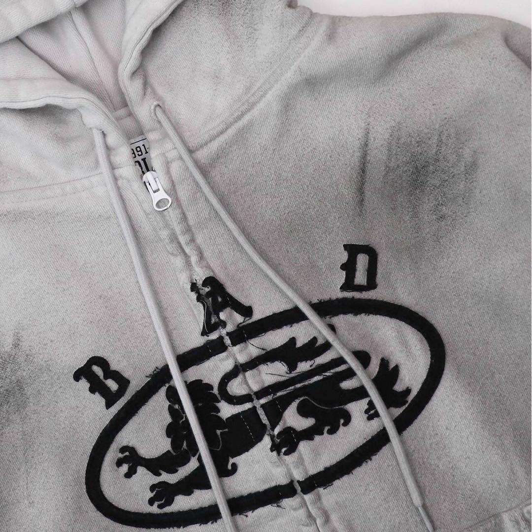 Bad Blood ホワイト ジップアップパーカー 男女兼用