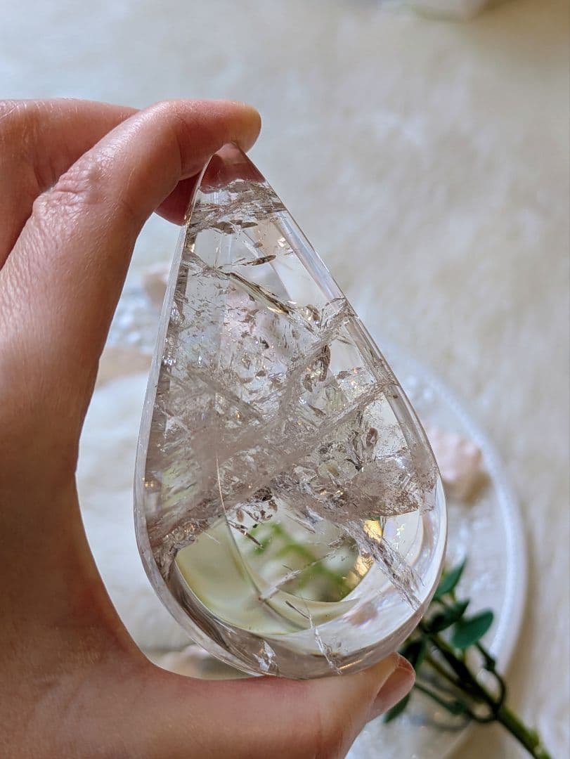 高品質　♡ピンクアゼツライト（通称） ピンククリアクォーツ♡ 　雫　虹