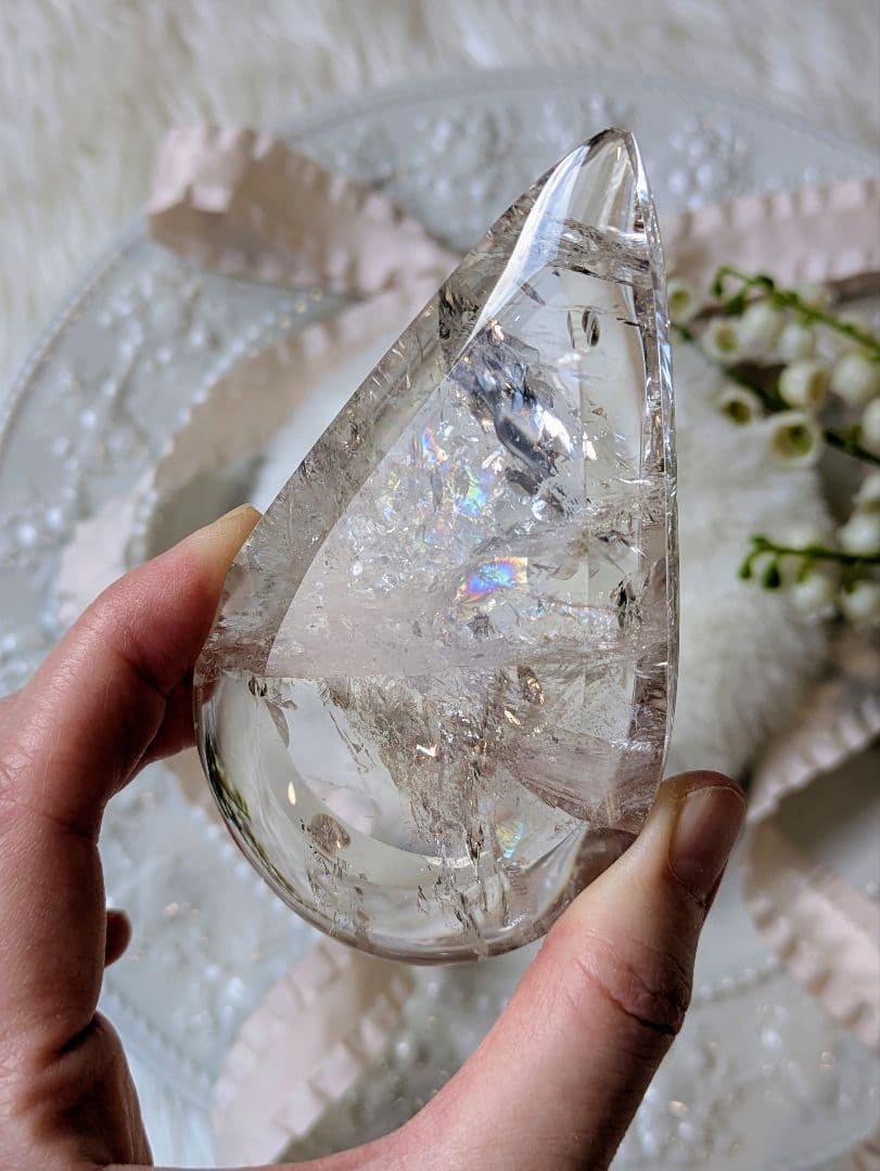 高品質　♡ピンクアゼツライト（通称） ピンククリアクォーツ♡ 　雫　虹