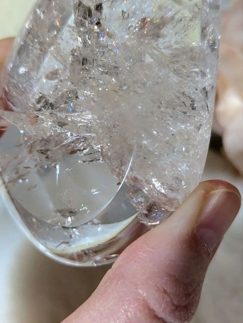 高品質　♡ピンクアゼツライト（通称） ピンククリアクォーツ♡ 　雫　虹