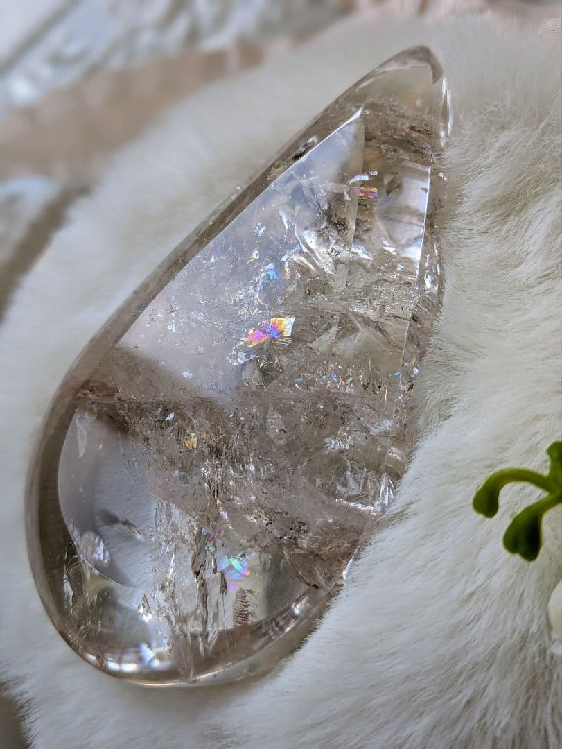 高品質　♡ピンクアゼツライト（通称） ピンククリアクォーツ♡ 　雫　虹