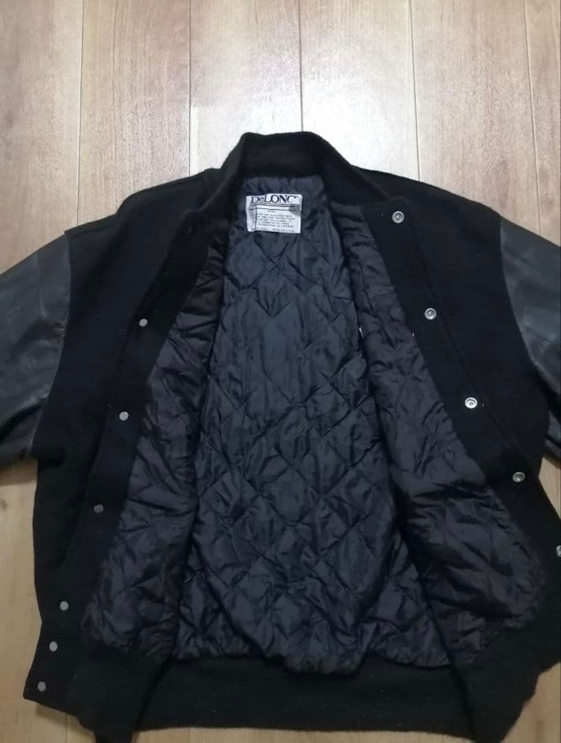 90sUSA製 DeLONG スタジャン レザージャケット 黒 XL