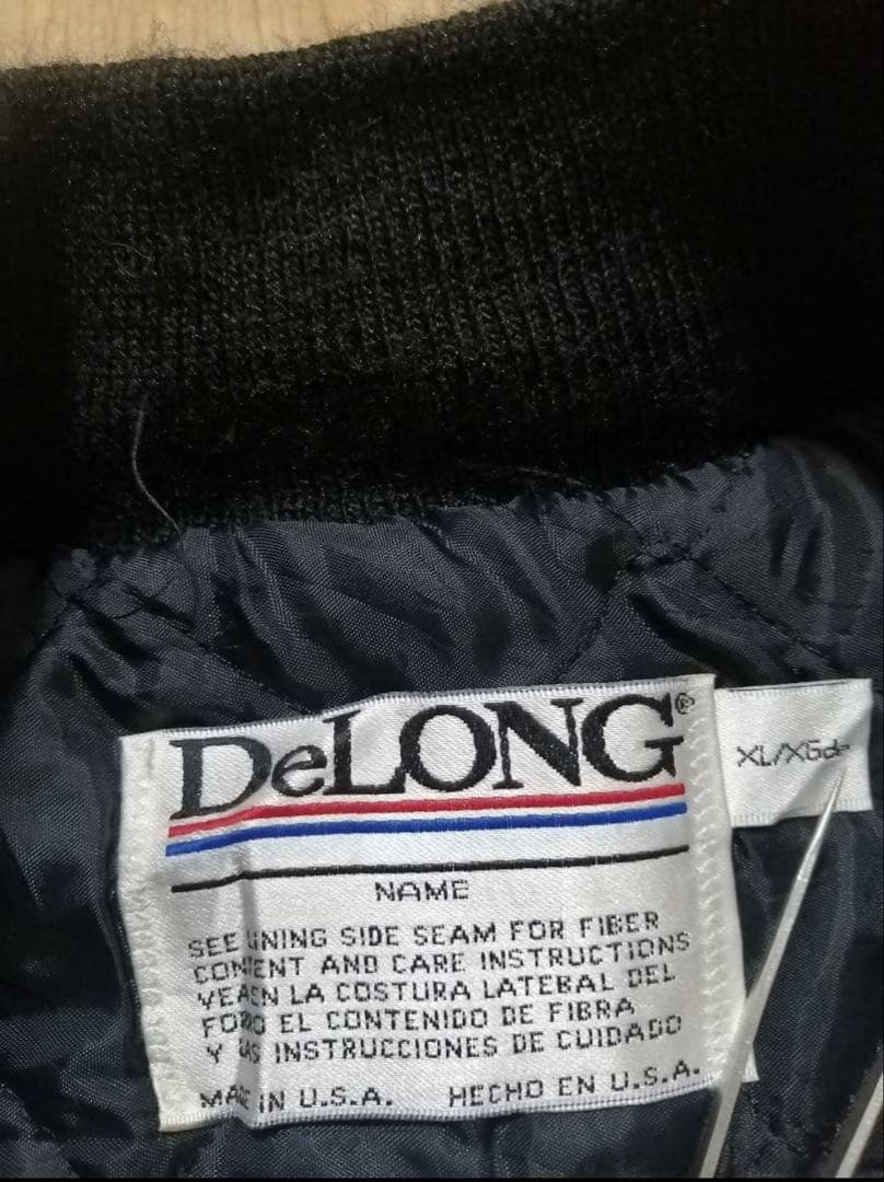 90sUSA製 DeLONG スタジャン レザージャケット 黒 XL