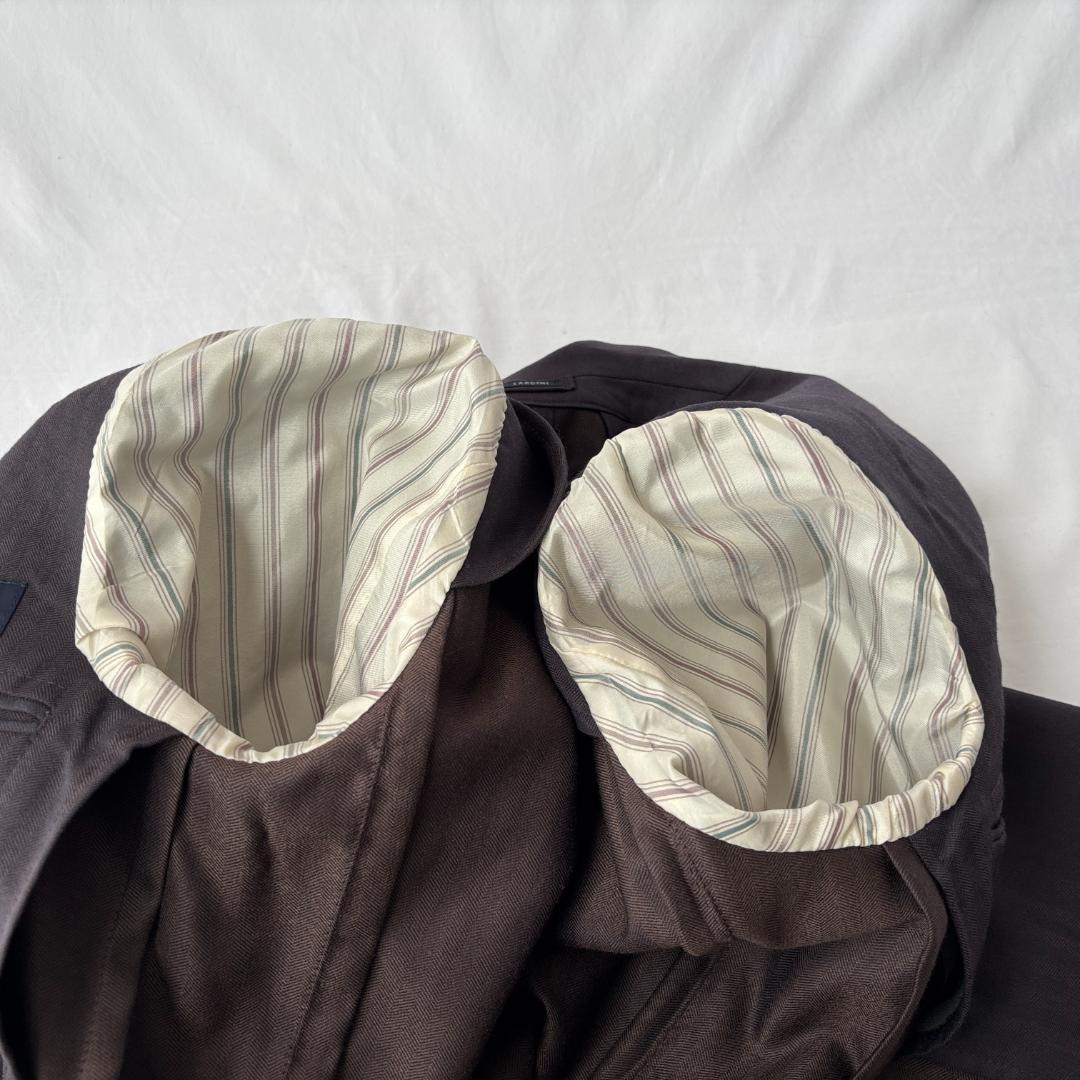 良品 ラルディーニ ダブルブレスト スーツ セットアップ ブラウン 46