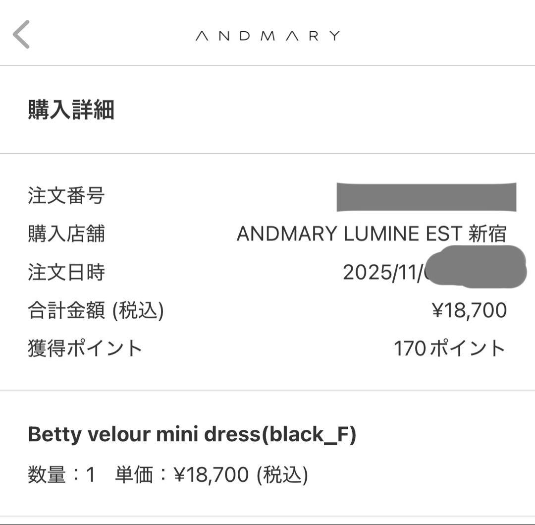 アンドマリー andmary Betty velour mini dress