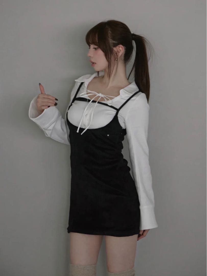 アンドマリー andmary Betty velour mini dress
