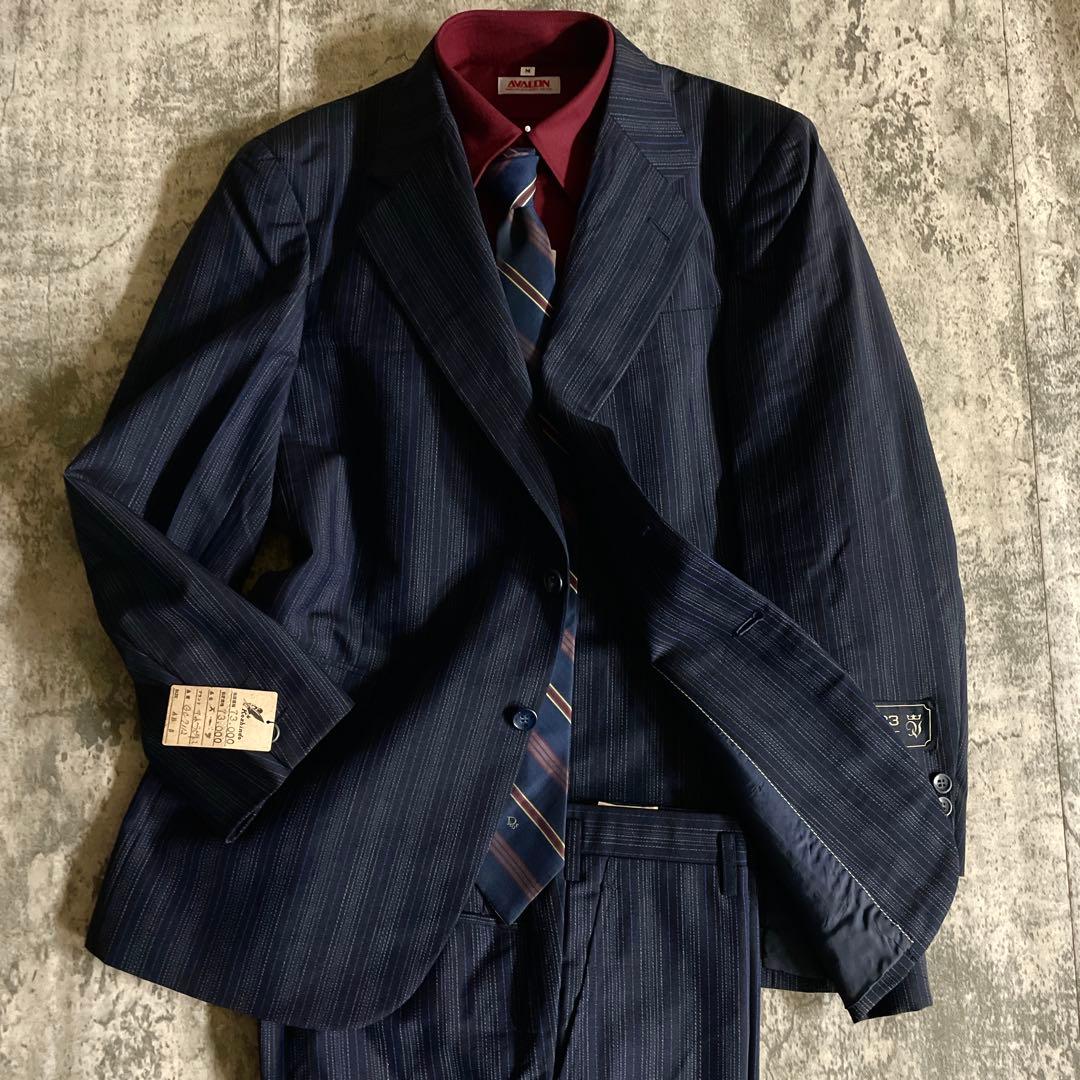 未使用 Christian Dior ディオールネクタイ 極上ウール 濃紺スーツ