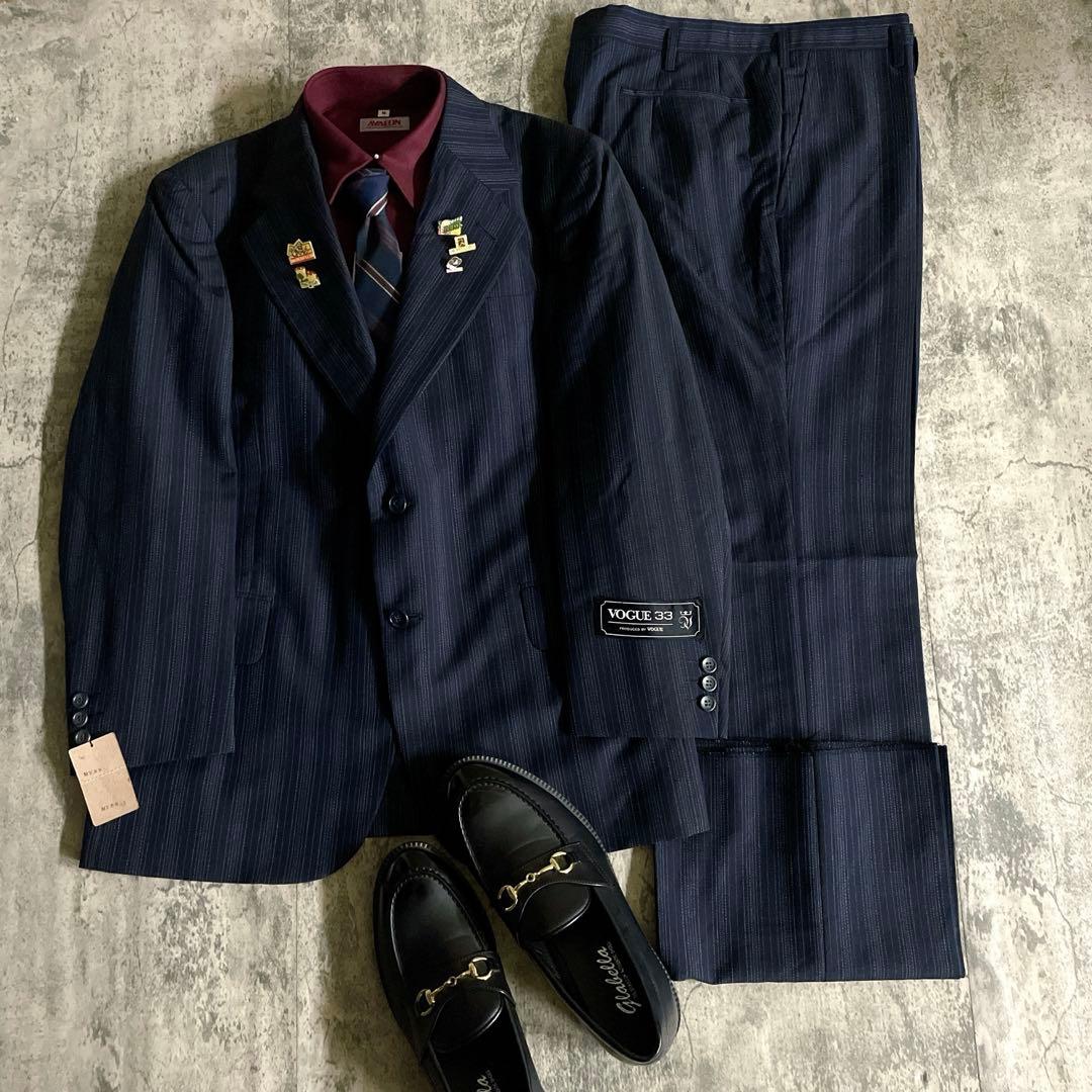 未使用 Christian Dior ディオールネクタイ 極上ウール 濃紺スーツ