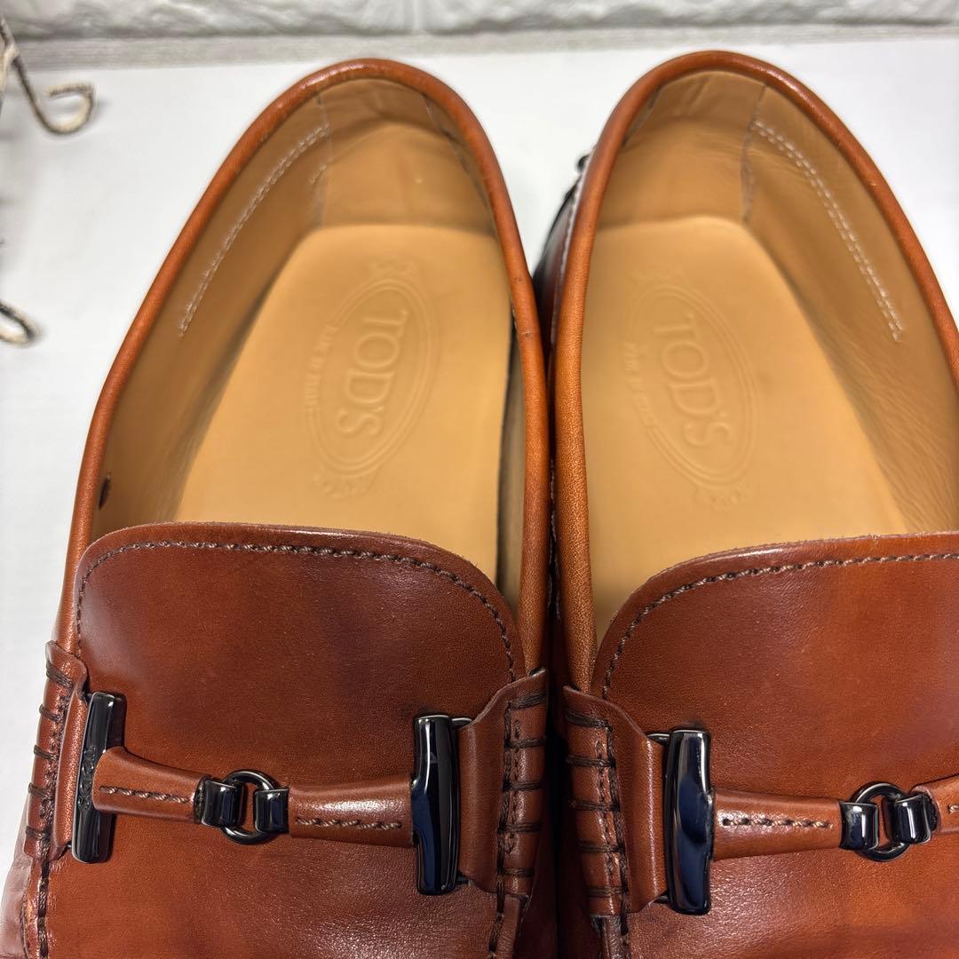 【美品】TOD’S トッズ ダブルT　ドライビングシューズ レザー ブラウン